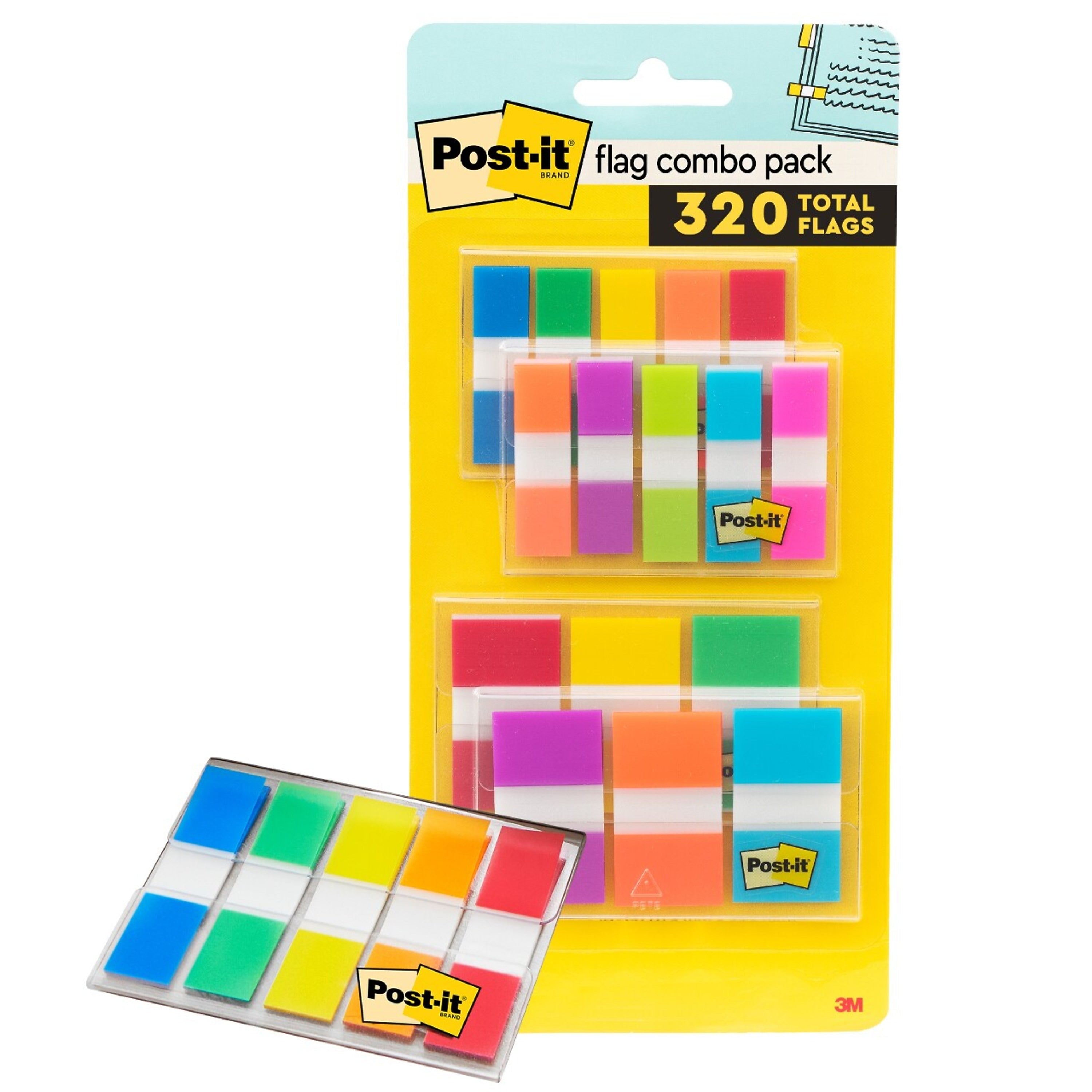 Post-it Flags Combo Pack, Assorted Colors, 320 Flags/Pack (683-XL1)