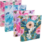 Global Printed Products Floral 1" 3-Ring Non-View Binders, Multicolored, 4/Pack (GPP-0096-B)