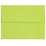 JAM Paper A2 Booklet Envelope 4 3/8" x 5 3/4", Ultra Lime Green, 100/Pack (WDBH610d)