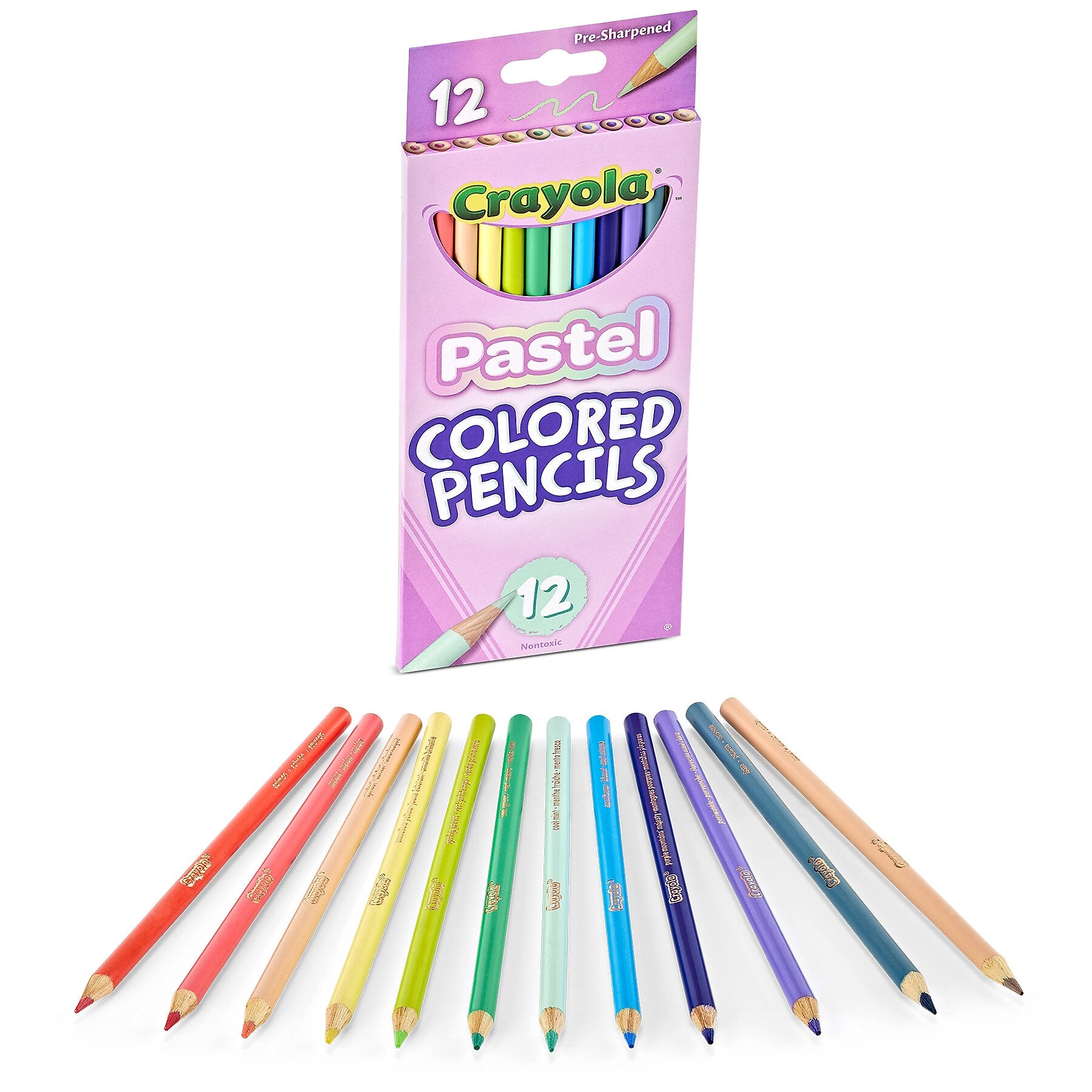 Crayola Pastel Kid's Colored Pencils, Multicolored, 12/Pack (BIN682030)
