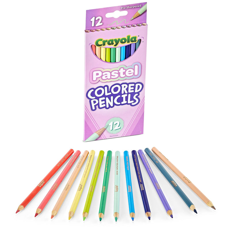 Crayola Pastel Kid's Colored Pencils, Multicolored, 12/Pack (BIN682030)