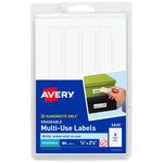 Avery Erasable Multipurpose Labels, 7/8" x 2-7/8", White, Non-Printable, 80 Labels/Pack (5429)