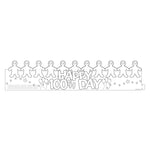 Hygloss Happy 100th Day Paper Crowns, 5" x  25", White, 24/Pack, 2 Packs/Bundle (HYG65266-2)