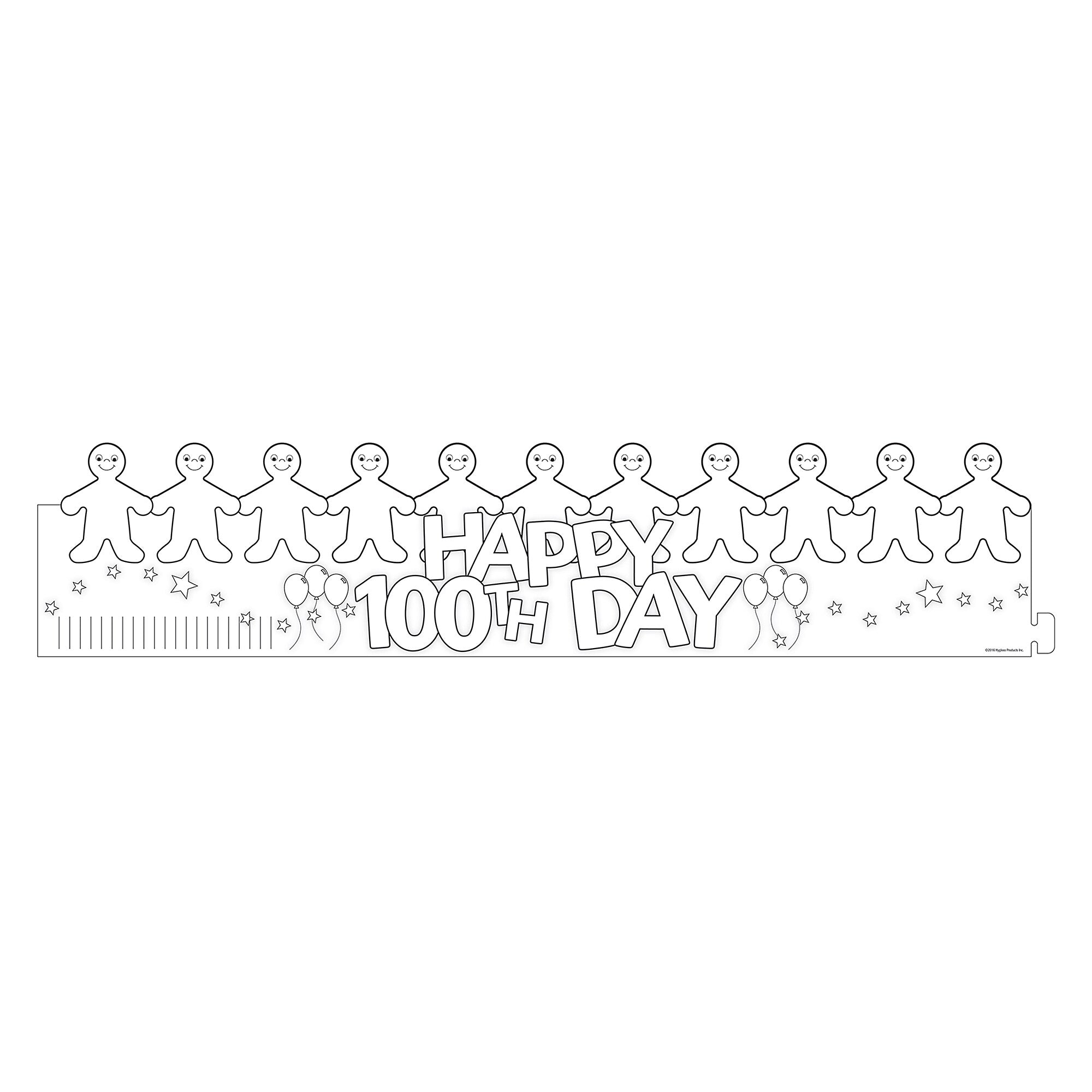 Hygloss Happy 100th Day Paper Crowns, 5" x  25", White, 24/Pack, 2 Packs/Bundle (HYG65266-2)