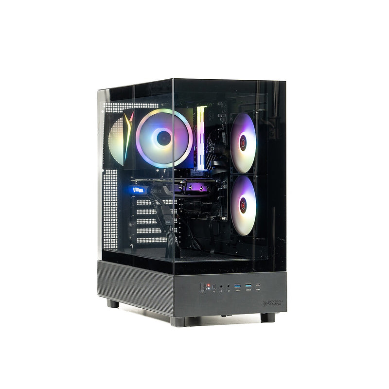 Skyetch Azure 3 Gaming Desktop Computer, NVIDIA Geforce RTX3050, AMD Ryzen 5 5500, 16GB RAM, 1TB SSD, Windows 11, Black
