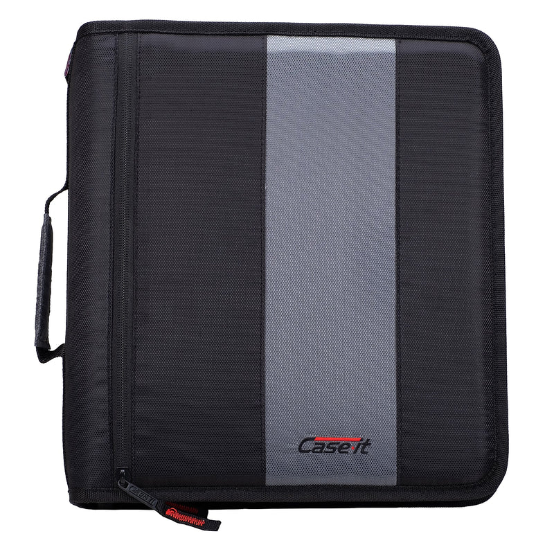 Case It Classic 2" 3-Ring Zipper Binders, Black (D-251 BLK)