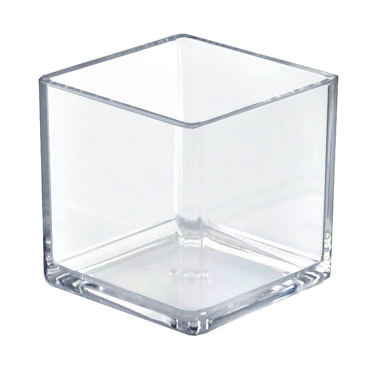 Azar Displays Cube Crystal Styrene Bin