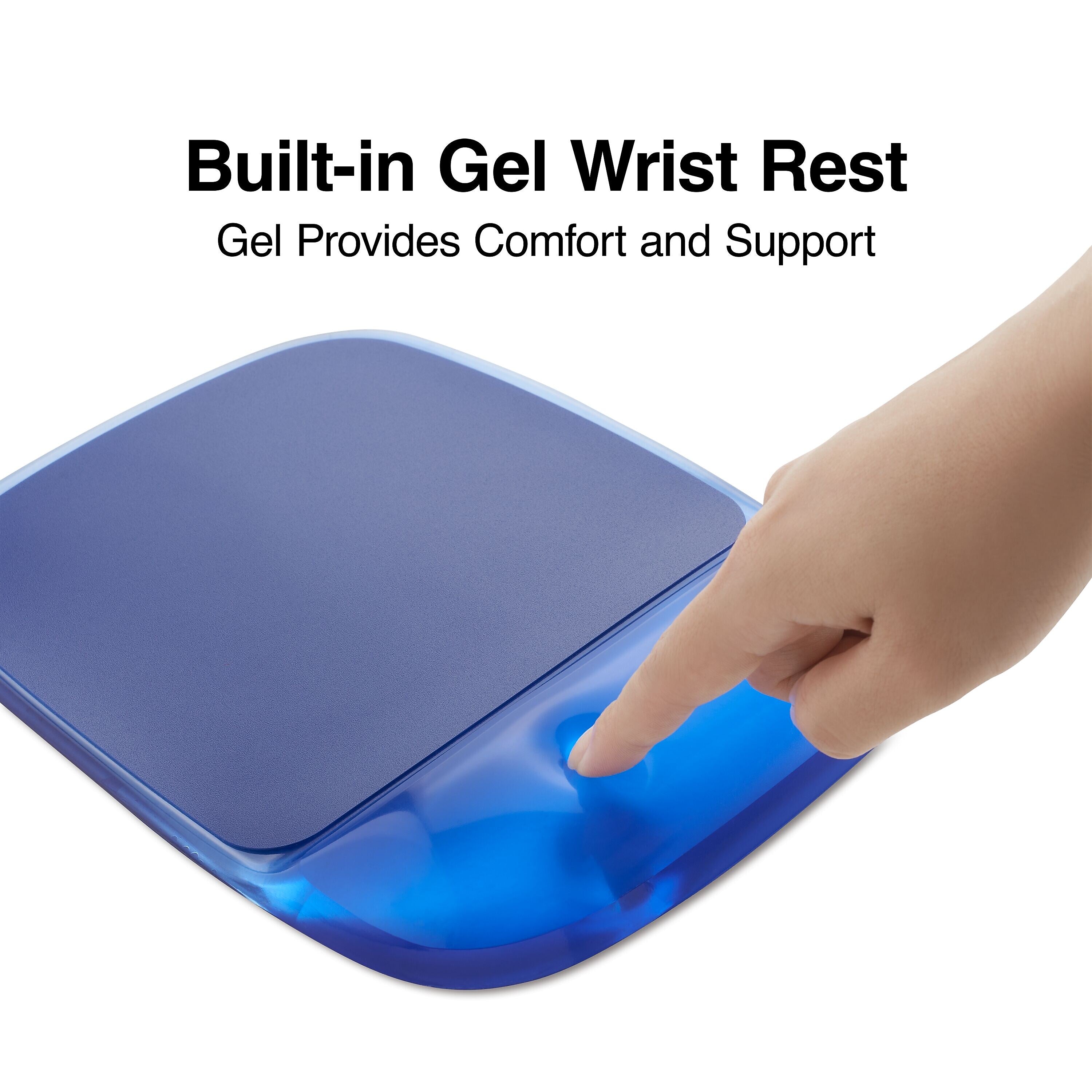 Staples TECH Gel Non-Skid Mouse Pad/Wrist Rest Combo, Blue Crystal (18259)