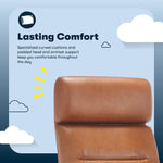 Serta Comfort Ergonomic Bonded Leather Swivel Executive Chair, Cognac (CHR10130D)