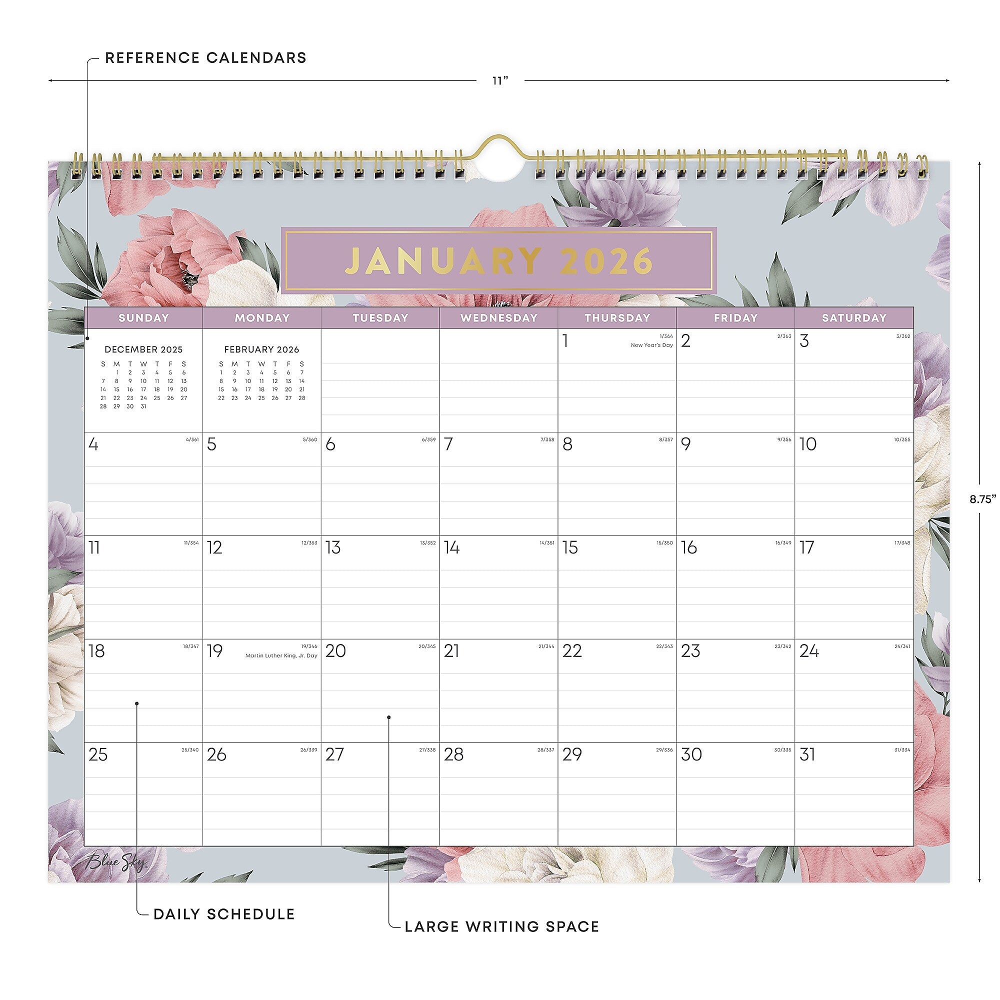 2026 Blue Sky Tula 15" x 12" Monthly Desk Calendar (144076-26)