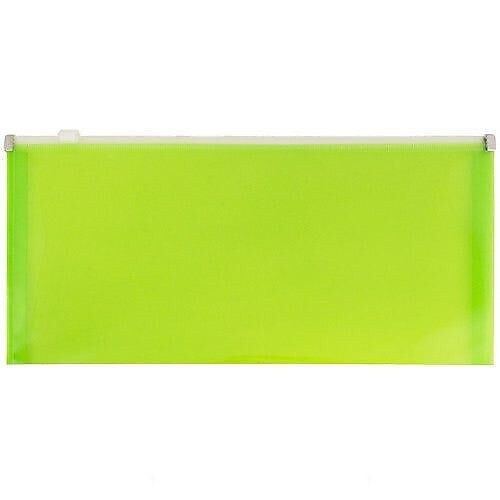 JAM Paper Premium Plastic Expanding Wallet with Zipper Closure, 5" x 10", Lime Green, 3/Pack (921Z1LIX3)