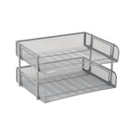Mind Reader Metal Side Loading Stackable Letter Tray, Letter Size, Silver (ESTACK2-SIL)