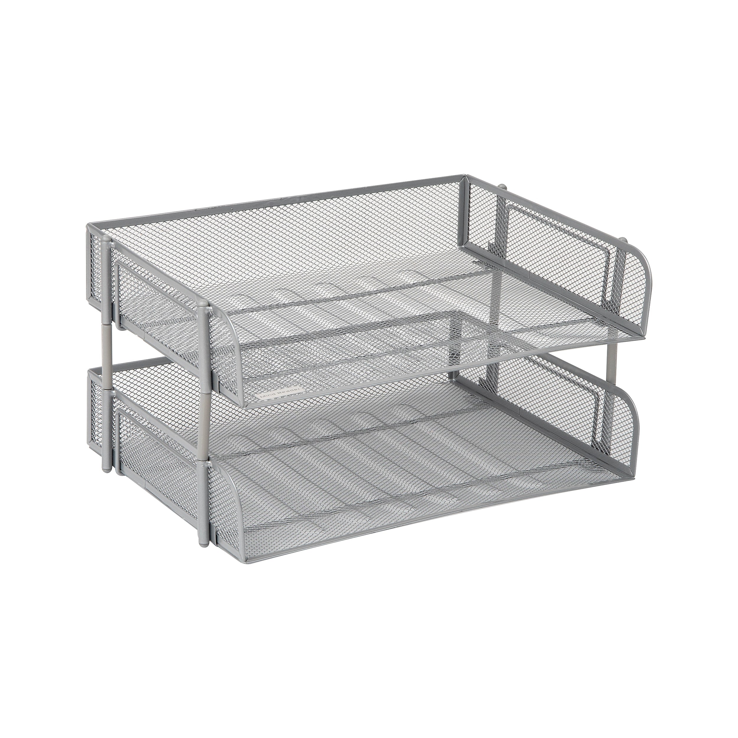 Mind Reader Metal Side Loading Stackable Letter Tray, Letter Size, Silver (ESTACK2-SIL)