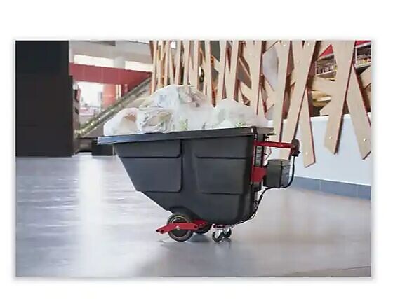 Rubbermaid Motorized Roto Tilt Truck, 101 gal, 850 lb Capacity, Plastic, Black (RCP2173519)