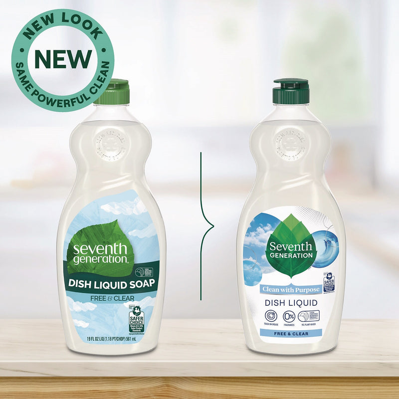 Seventh Generation Natural Dishwashing Liquid, Free and Clear, 19 oz. (SEV44986EA)