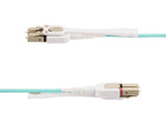 StarTech 8m (26.2ft) LC to LC (UPC) Duplex OM4 Multimode Fiber Optic Cable with Push-Pull Tabs, 50/125, Aqua (450FBLCLC8PP)