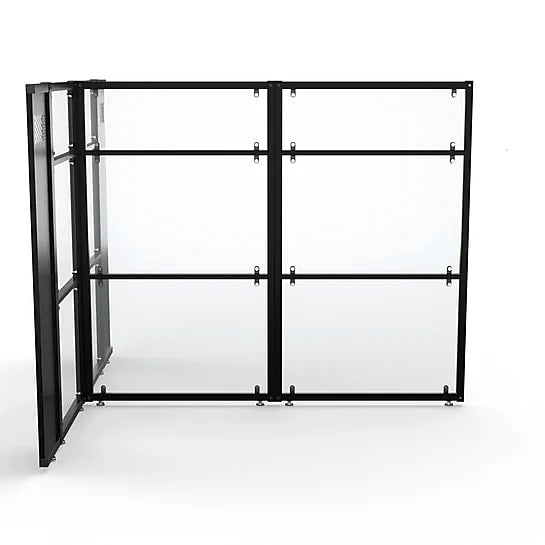 VersaDesk WorkNest 66"H x 79.5"W T-Shaped Cubicle Panel Workstation, Black (WNCT-7296-B)