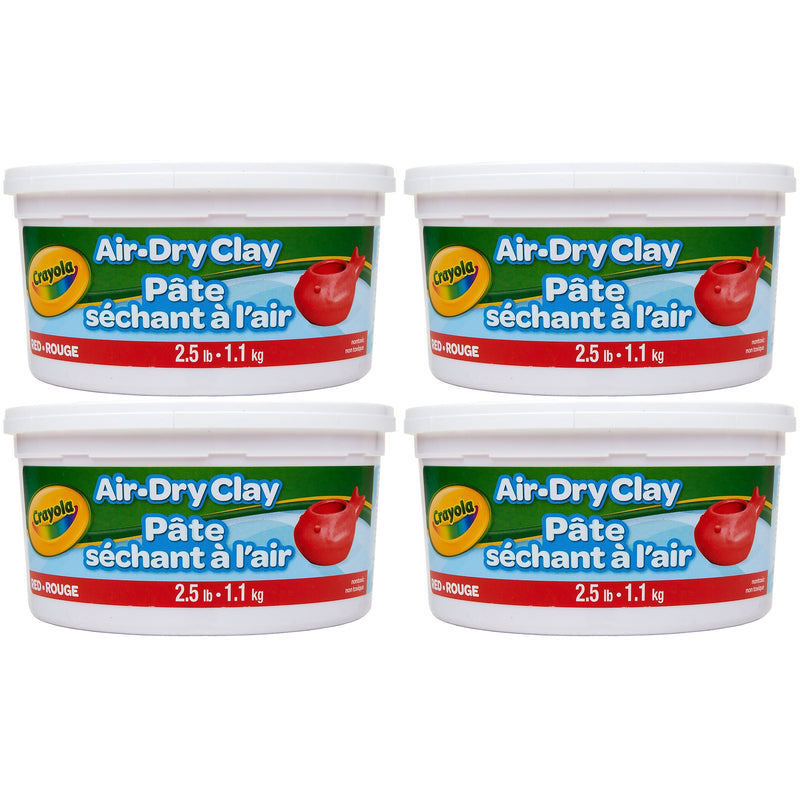 Crayola Air Dry Clay, Red, 4/Bundle (BIN575138-4)