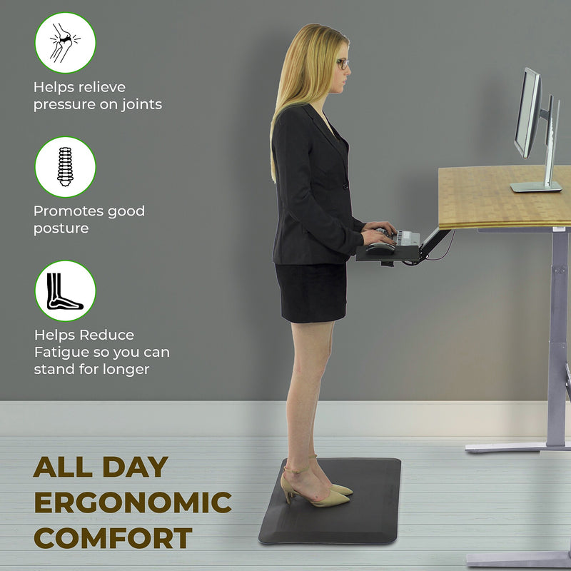 Uncaged Ergonomics Anti-Fatigue Mat, 34" x 20", Black (MAT34)
