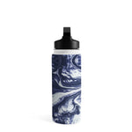 DENY Designs Marble Indigo Stainless Steel Double Wall Insulated Water Bottle, 18 oz. (75351-WBTL05)