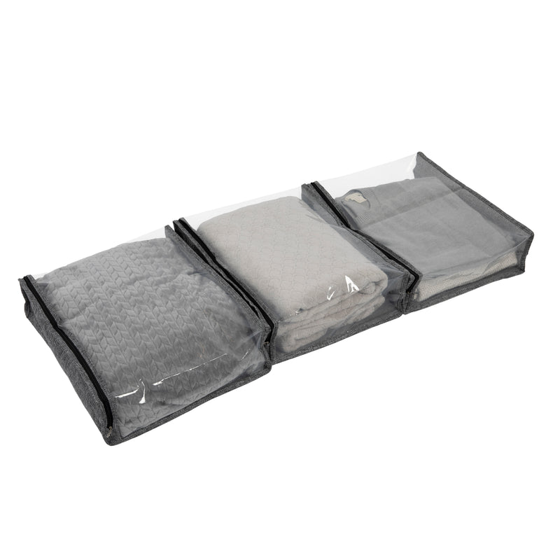 Household Essentials Under Bed Storage Bags, Gray, 3/Set (HE1044)