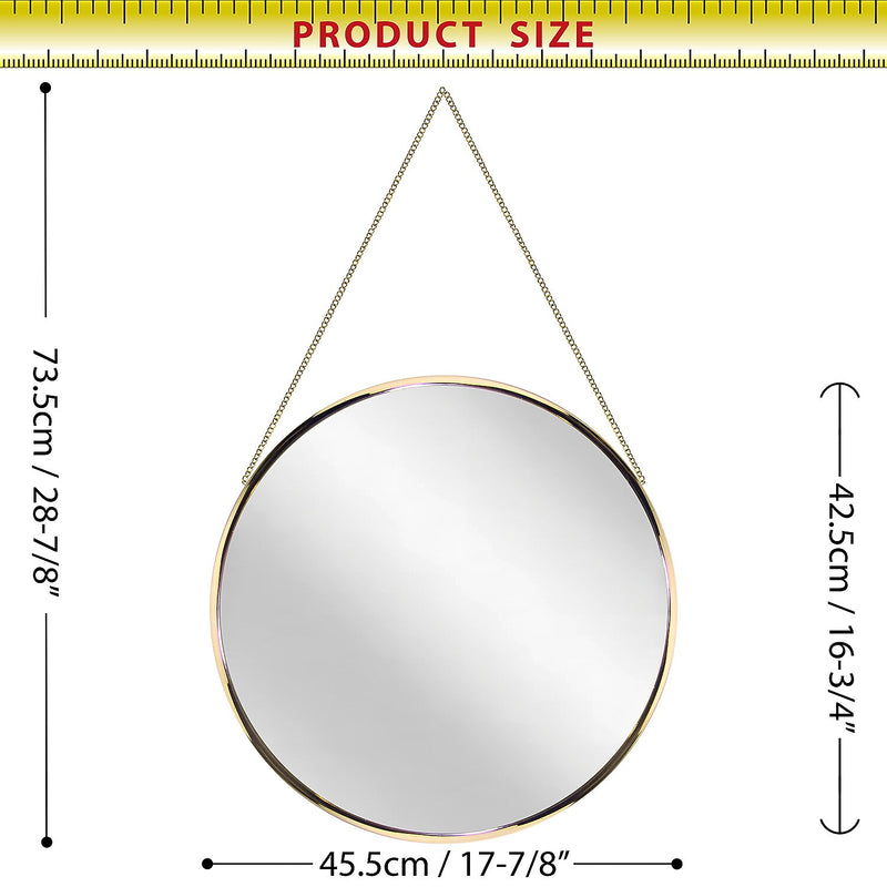 Infinity Instruments Franc Decorative Wall Mirror, Metal, 17.5"Dia. (15462GD)