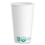 SOLO Compostable Paper Hot Cups, ProPlanet Seal, 16 oz, White/Green, 1,000/Carton