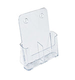Azar Brochure Holder, 9.1875" x 10.75", Vertical, Table Top, Clear, Acrylic, 2/Pack (252386)