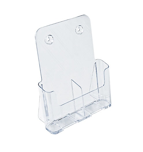 Azar Brochure Holder, 9.1875" x 10.75", Vertical, Table Top, Clear, Acrylic, 2/Pack (252386)