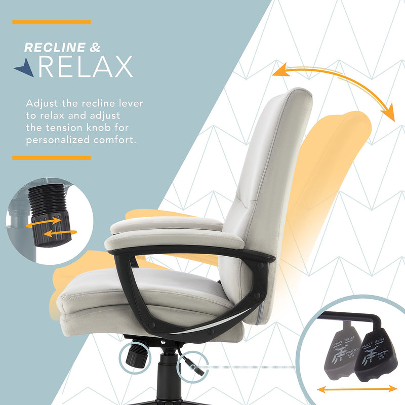 Click365 Ergonomic Velvet Swivel Executive Chair, Gray (CCHR10024C)