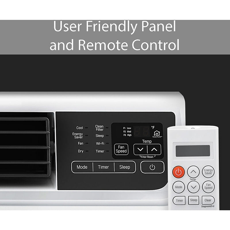 LG 230-Volt 18000 BTU Window Air Conditioner with Remote, WiFi Enabled, White (LW1817IVSM)