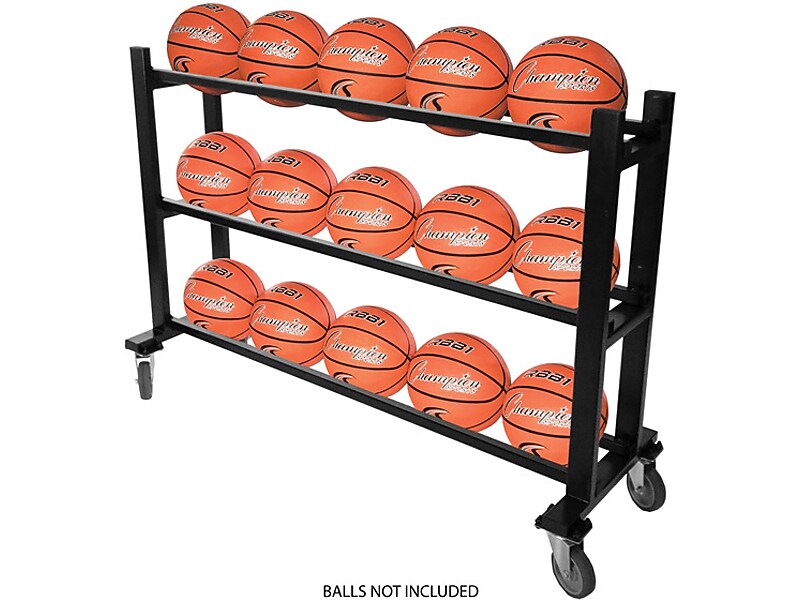 Champion Sports Deluxe Heavy-Duty Basketball Cart, Black (BKCART)