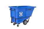 Rubbermaid Commercial Rotomolded Recycling Tilt Truck, Rectangular, Plastic with Steel Frame, Blue (RCP2089826)
