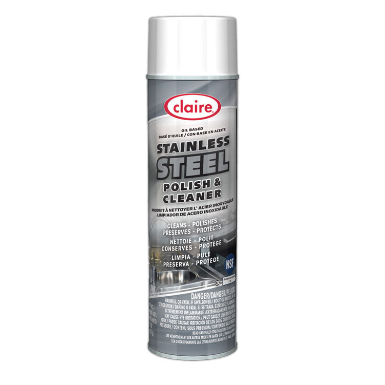Stainless Steel Polish and Cleaner, Lemon Scent, 15 oz Aerosol Spray