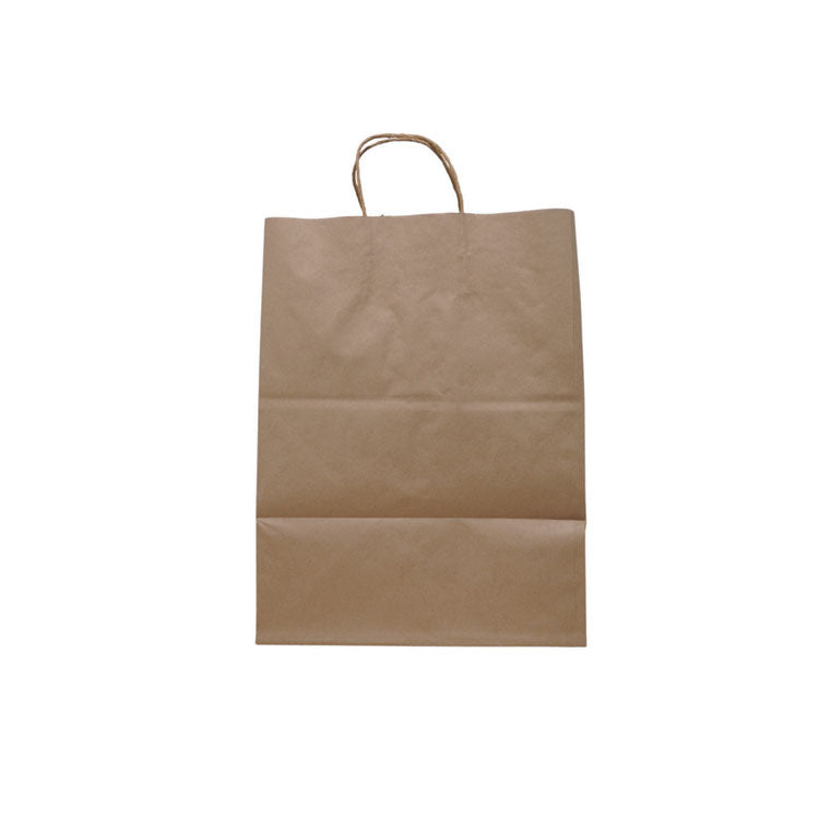 Take Out Twist Handle Bag, Rope Handles, 12" x 9" x 15.75", Kraft, 200/Carton