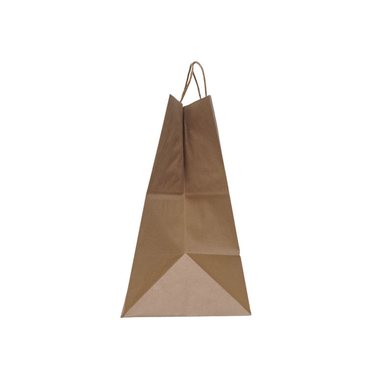 Take Out Twist Handle Bag, Rope Handles, 12" x 9" x 15.75", Kraft, 200/Carton