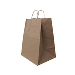 Take Out Twist Handle Bag, Rope Handles, 12" x 9" x 15.75", Kraft, 200/Carton