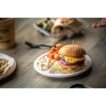EarthChoice PFAS Free Compostable Dinnerware, 3-Compartment Plate, Sugarcane, 10.25" dia, Natural, 500/Carton