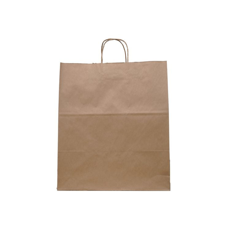 Emporium Twist Handle Bag, Rope Handles, 14" x 9.84" x 15.5", Kraft, 200/Carton