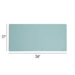 Vegan Leather Desk Pads, 36" x 17", Light Blue