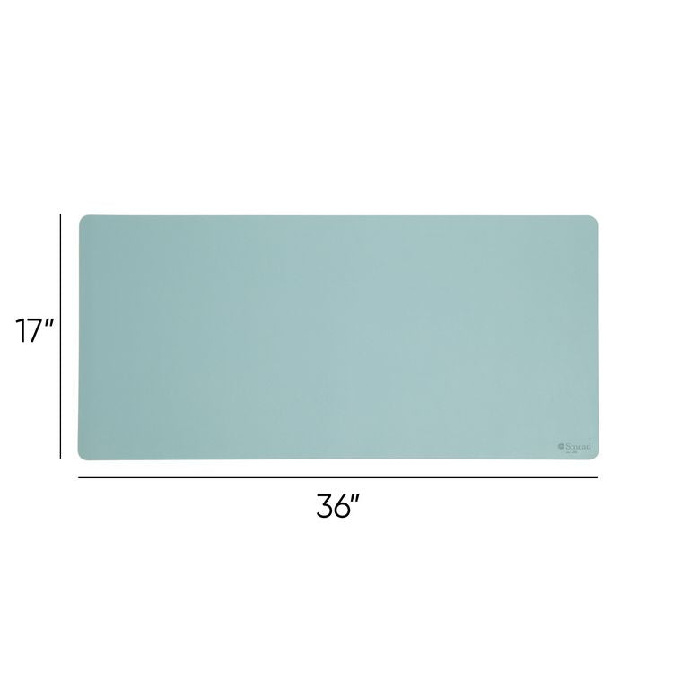 Vegan Leather Desk Pads, 36" x 17", Light Blue