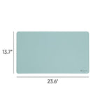 Vegan Leather Desk Pads, 23.6" x 13.7", Light Blue