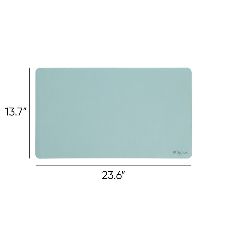 Vegan Leather Desk Pads, 23.6" x 13.7", Light Blue
