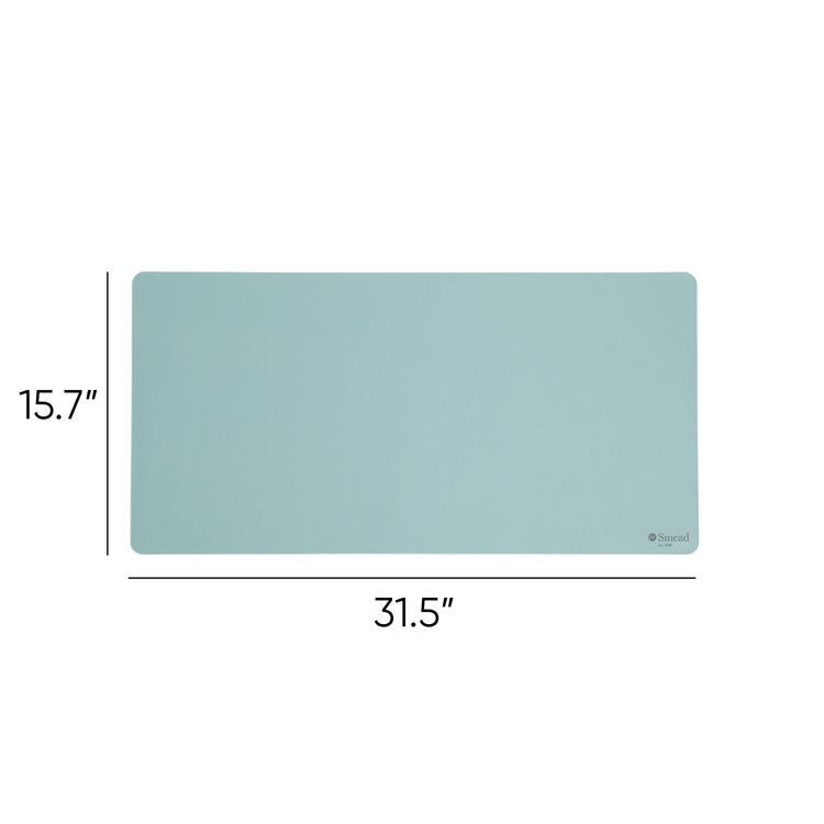 Vegan Leather Desk Pads, 31.5" x 15.7", Light Blue