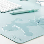 Vegan Leather Desk Pads, 31.5" x 15.7", Light Blue
