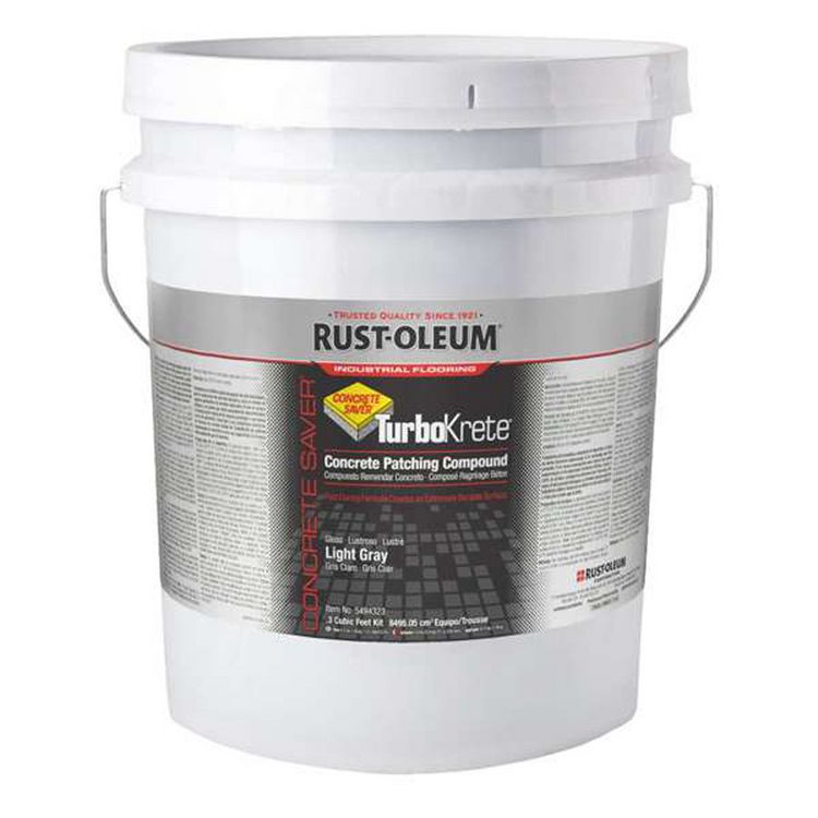 Concrete Saver TurboKrete Concrete Patching Compound Kit, Large, 3.49 gal Kit-Storage Bucket, Light Gray