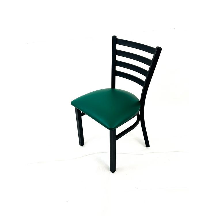 White Horse Series Side Chairs, Supports Up to 300 lb,18" Seat Height, Green Seat, Black Back, Black Base