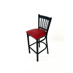 Cobra Series Barstool, Supports Up to 300 lb, 28.5" Seat Height, Burgundy Seat, Black Back, Black Base