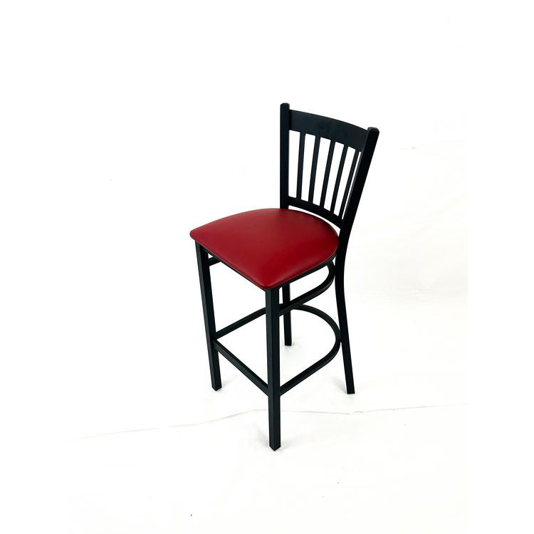Cobra Series Barstool, Supports Up to 300 lb, 28.5" Seat Height, Burgundy Seat, Black Back, Black Base