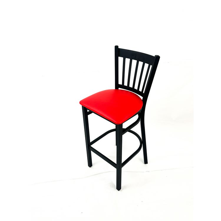Cobra Series Barstool, Supports Up to 300 lb, 28.5" Seat Height, Red Seat, Black Back, Black Base